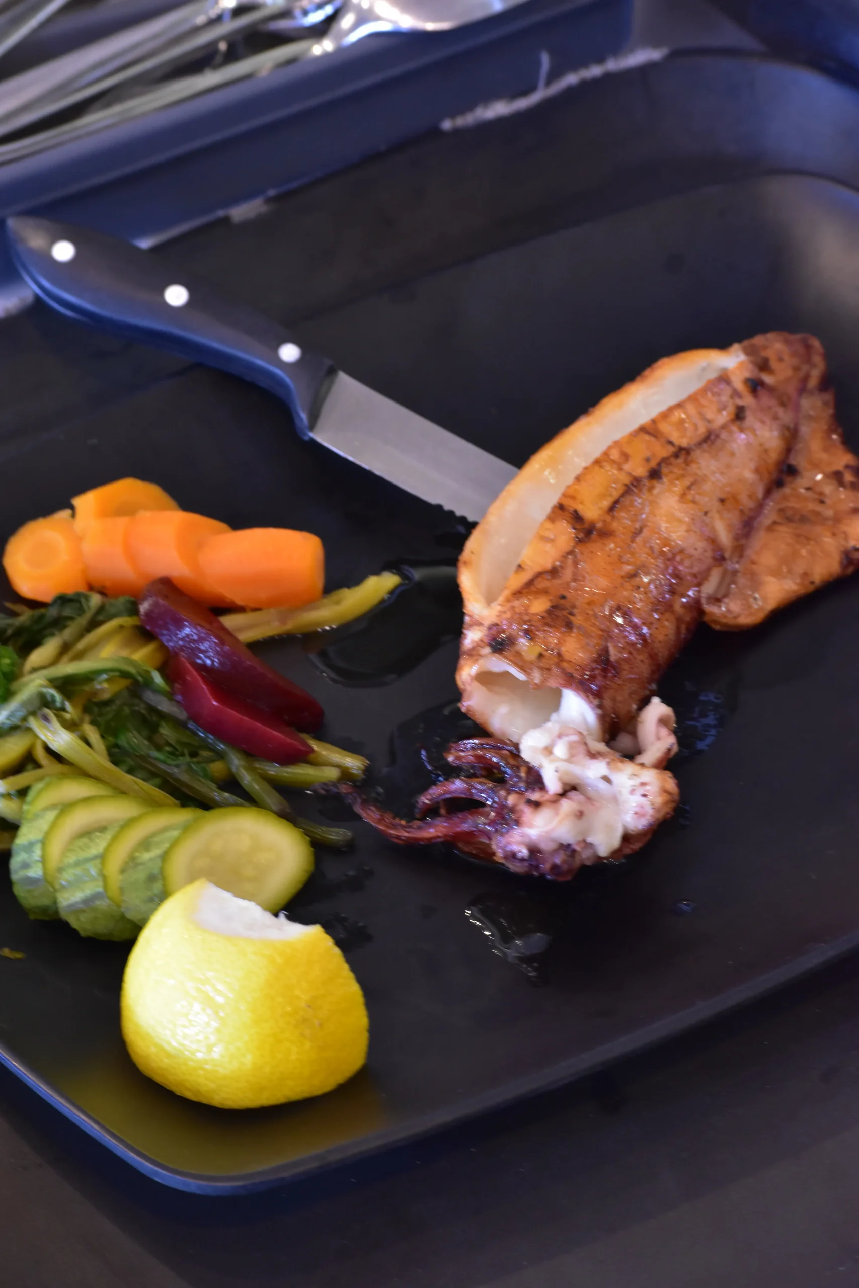 Tassia Restaurant food and sea view
